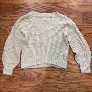 SO Light Yellow V-Neck Sweater